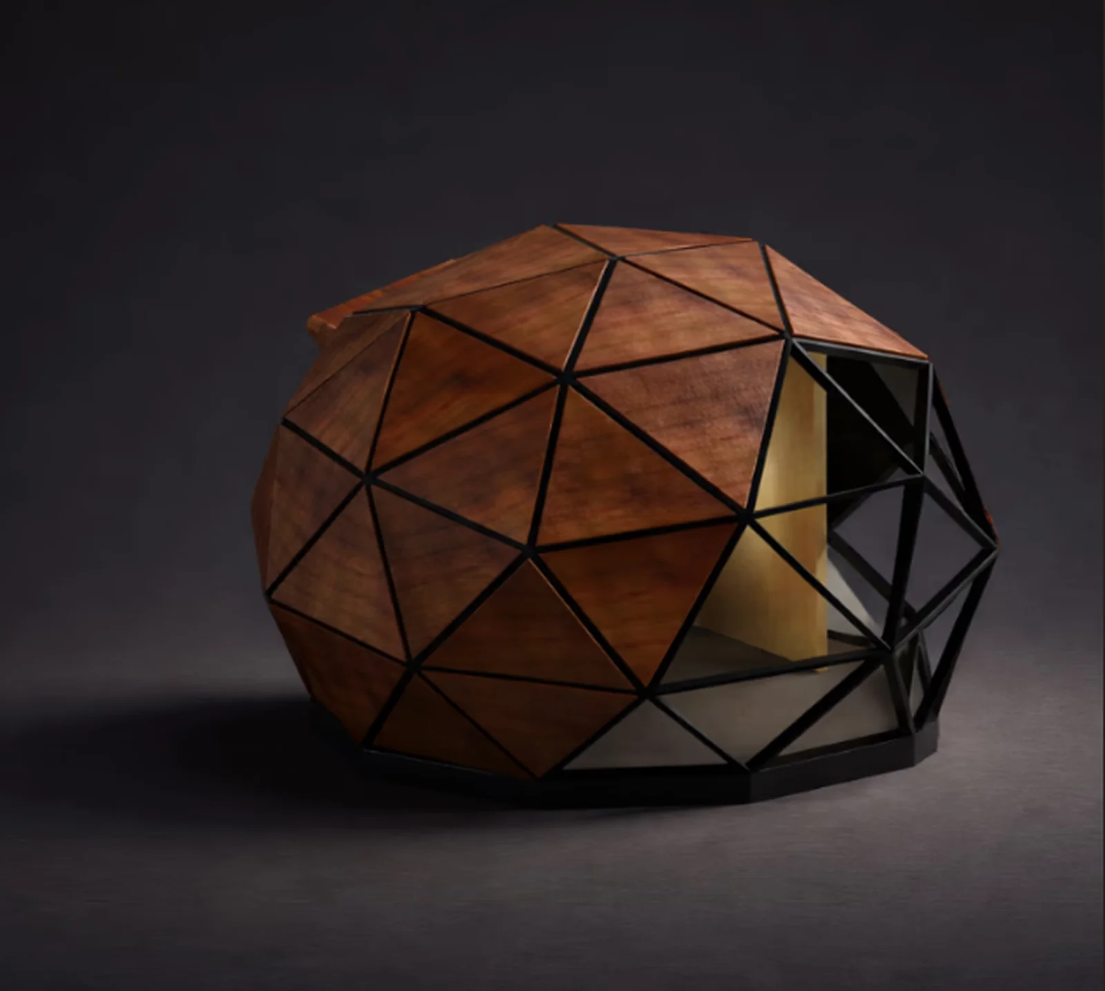 Cúpula geodésica, modelação 3D com mais de 200 corpos