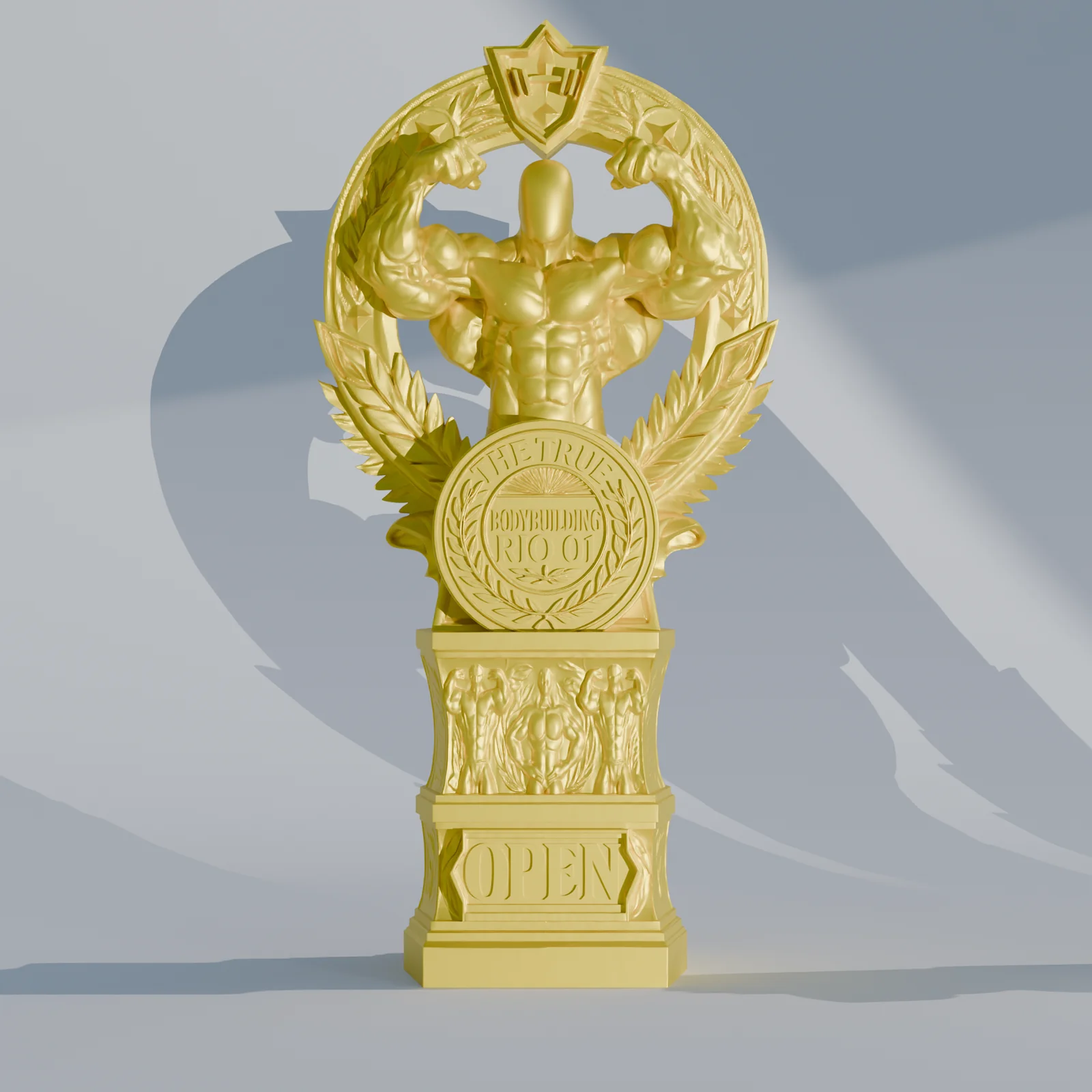 Troféu personalizado, modelado a partir de uma fotografia